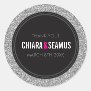 Adesivo FEITIÇOSA, preto-relâmpago de prata simples e si