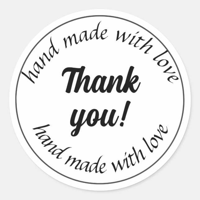 Adesivo feito à mão com amor (Frente)