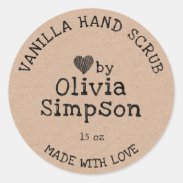 Adesivo Feito à Mão com Amor Negócios Personalizados Peque