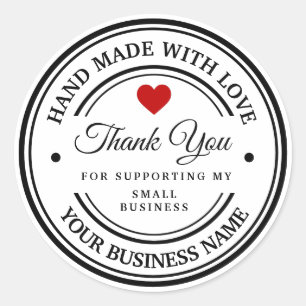 Adesivo feito à mão com amor   OBRIGADO