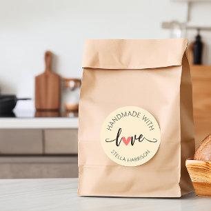Adesivo Feito à Mão com Amor Personalizado