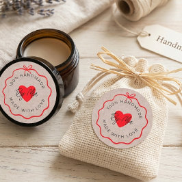 Adesivo Feito à Mão Com Amor Personalizado Pequena