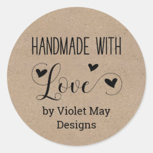 Adesivo Feito à Mão com Amor por Nome Personalizado - Esti