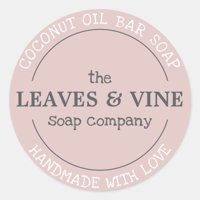 Adesivo Feito à Mão Com Amor Rosa (Frente)