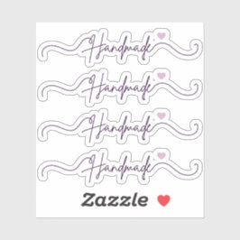 Adesivo Feito à Mão Com Amor Roxo Embalagem para Pequenos 