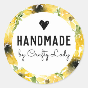 Adesivo feito à mão - Girassol dourado