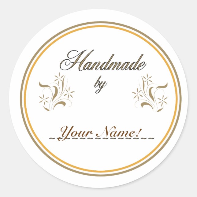 Adesivo Feito à mão por... (Frente)