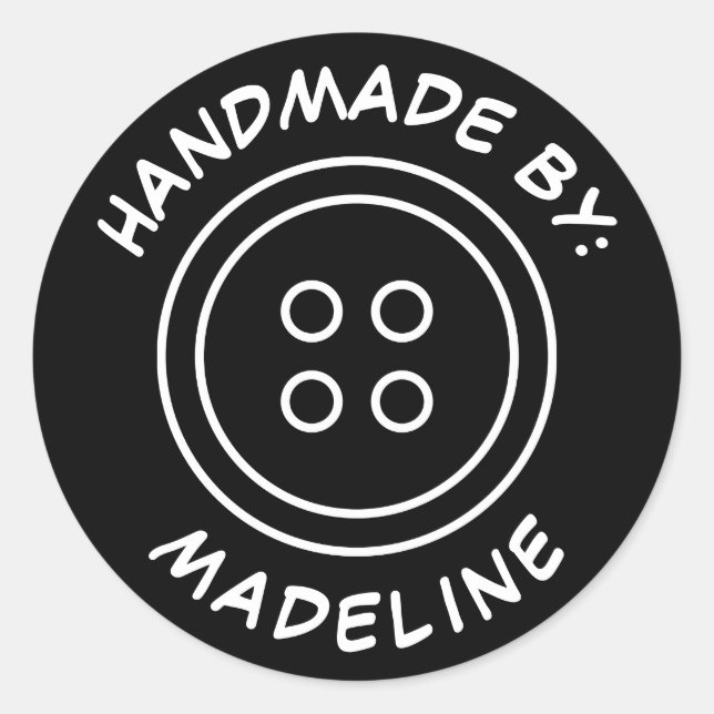 Adesivo Feito à mão por | Adicione seu nome (Frente)