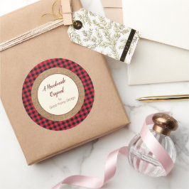 Adesivo Feito à Mão por Você Plaid Vermelho de Búfalo e Bu