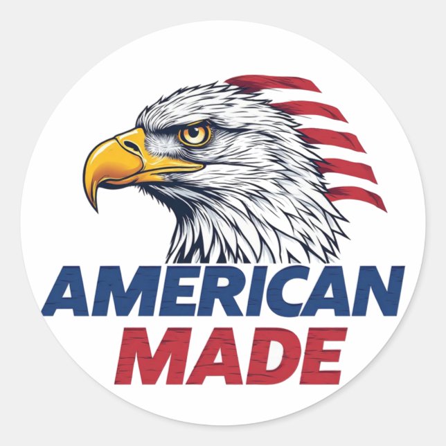 Adesivo FEITO AMERICANO Design Patriótico EUA, Presente da (Frente)