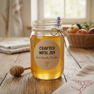 Adesivo Feito Com Alegria Kraft Personalizado