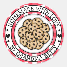 Adesivo Feito com Amor, Biscoitos Caseiros com Gotinhas de