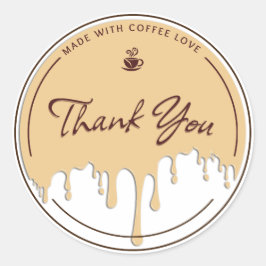 Adesivo Feito Com Amor de Café Obrigado
