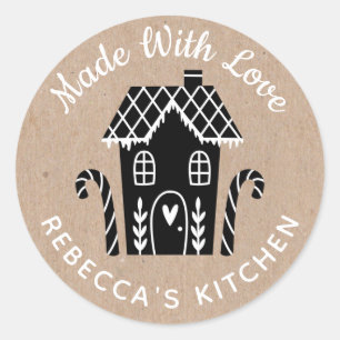 Adesivo Feito com amor, Kraft Natal