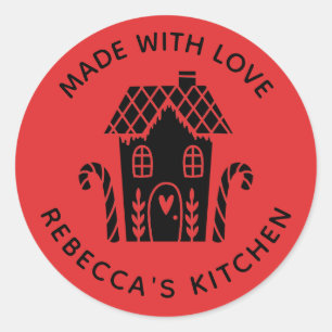 Adesivo Feito com amor, Kraft Natal