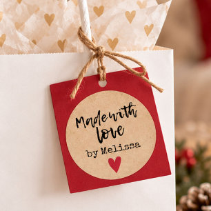Adesivo Feito Com Amor Kraft Personalizado