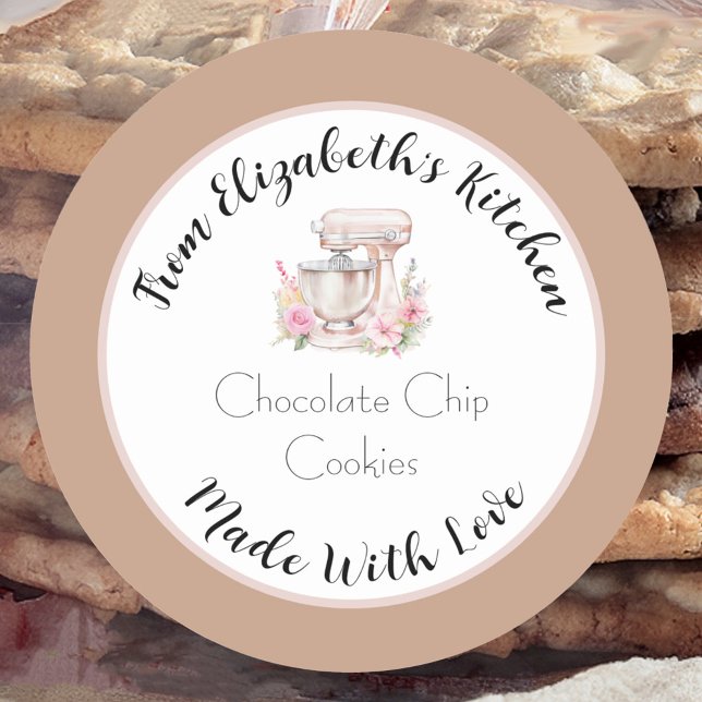 Adesivo Feito com Amor Mistura Floral Marrom Presente Case (Criador carregado)