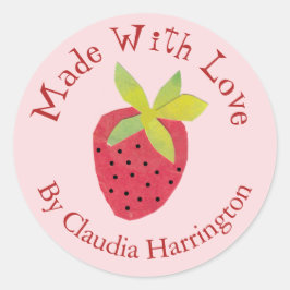 Adesivo Feito Com Amor Morango Vale Artífice do Dia dos Na