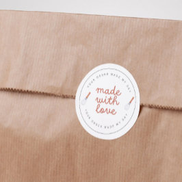 Adesivo Feito com amor, padaria caseira