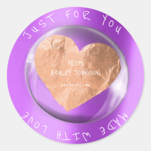 Adesivo Feito com amor para você a gota Dourado