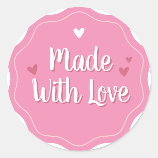 Adesivo Feito com amor | Simples minimalista perfeito (Frente)