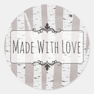 Adesivo Feito com as árvores & ramos rústicos da madeira