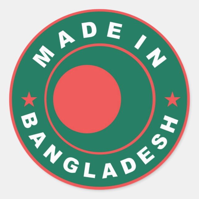 Adesivo feito com carimbo de país do bangladesh (Frente)