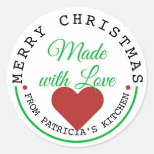 Adesivo Feito com Feliz Natal do amor
