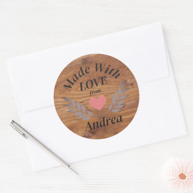 Adesivo Feito com Nome Personalizado de Amor (Envelope)