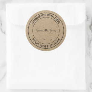 Adesivo Feito com o Artesanato de Amor, DIY Kraft Paper