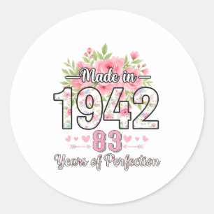 Adesivo Feito Em 1942 Floral 83º Aniversário Mulheres 83 A