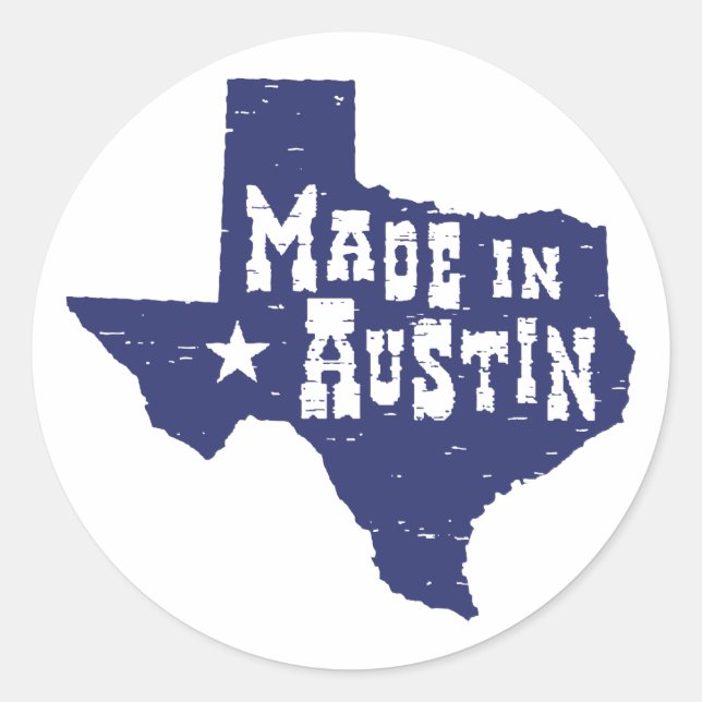 Adesivo Feito em Austin (Frente)