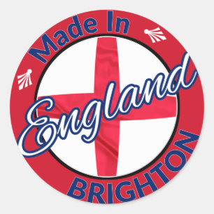 Adesivo Feito em Brighton, Inglaterra, na Rua George Flag