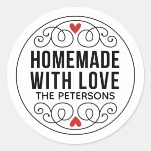 Adesivo Feito em Casa Com Amor Personalizado