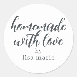 Adesivo Feito em Casa com Amor Personalizado 