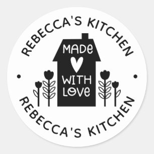 Adesivo Feito em Casa Com Amor Personalizado