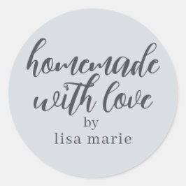 Adesivo Feito em Casa com Amor Presente Personalizado Azul