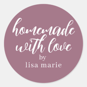 Adesivo Feito em Casa com Amor Presente Personalizado Malv