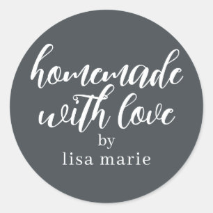 Adesivo Feito em Casa com Amor Presente Personalizado Pret