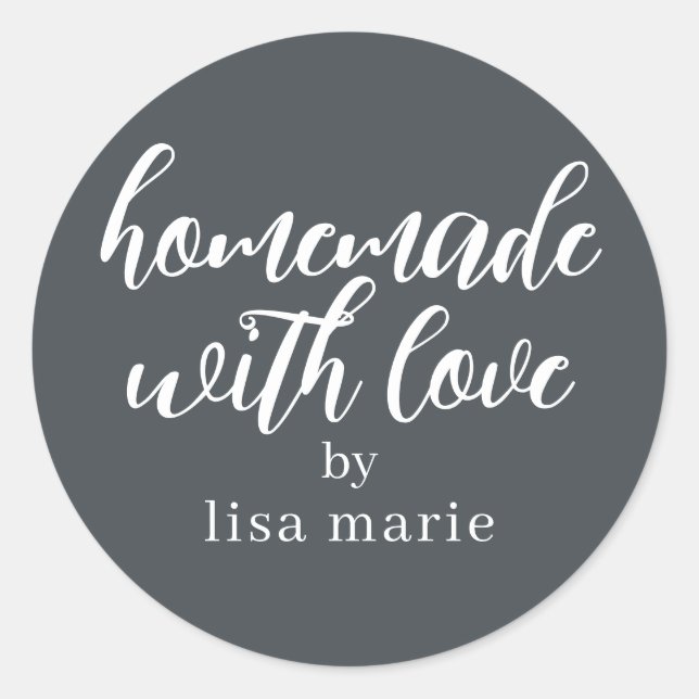 Adesivo Feito em Casa com Amor Presente Personalizado Pret (Frente)