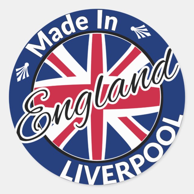Adesivo Feito em Liverpool England Union Jack Flag (Frente)