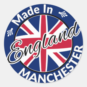 Adesivo Feito em Manchester England Union Jack Flag