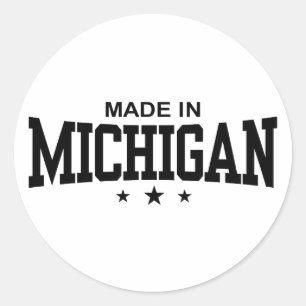 Adesivo Feito em Michigan