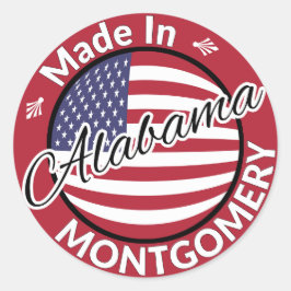 Adesivo Feito em Montgomery Alabama Stars and Stripes Flag