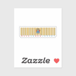 Adesivo Feito em New Jersey Barcode Flag Sticker