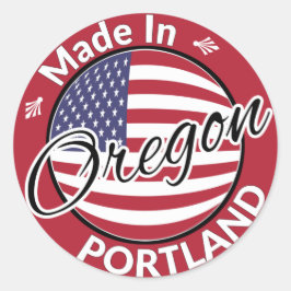 Adesivo Feito em Portland Oregon USA Flag