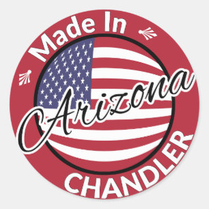 Adesivo Feito na Arizona Chandler, bandeira dos Estados Un
