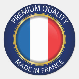 Adesivo Feito na bandeira de France, selo francês das