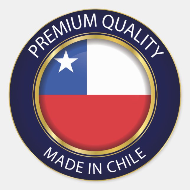 Adesivo Feito na bandeira do Chile, Cores chilenas simples (Frente)