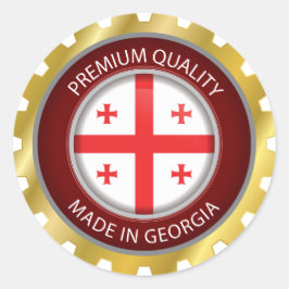 Adesivo Feito na Georgia Flag, ícone Georgiano Flag Seal